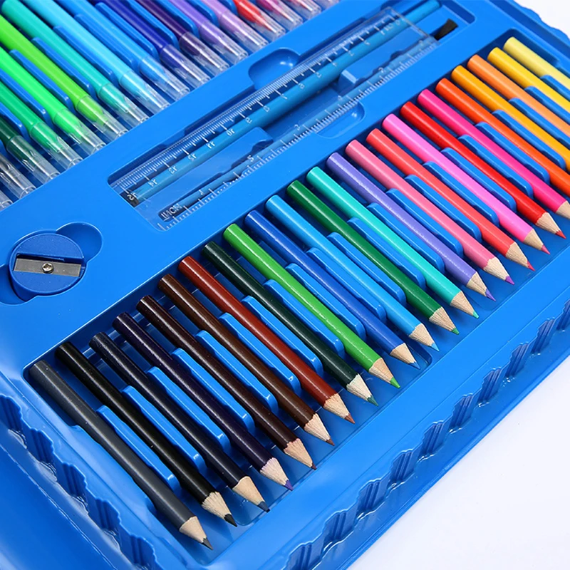 208 Pcs/Set Painting Drawing Art Set Paint Brushes markers Watercolor Colours Pens Water Color Pencils Arter Supplies Kids Gift