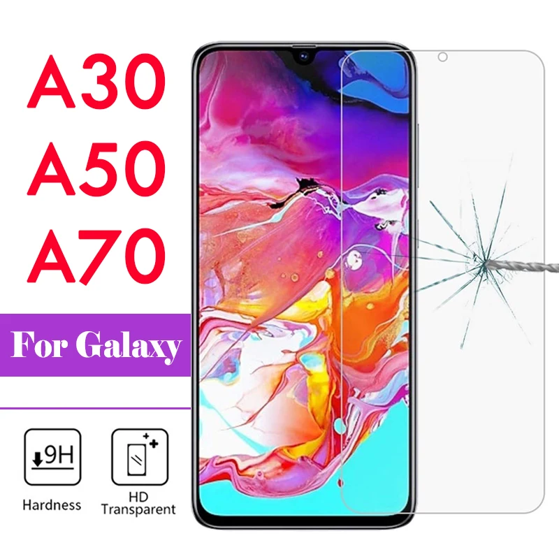 50 защитный Стекло на samsung Galaxy A70 A50 A30 30 70 Экран протектор Сэм Gaxaly 70A 50A 30A Броня Закаленное стекло пленка