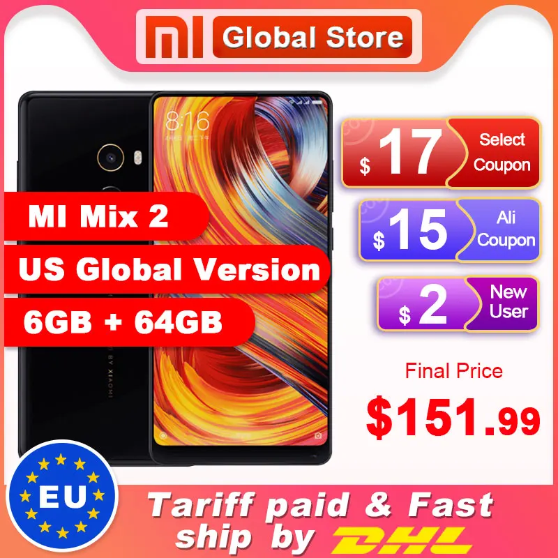 Xiaomi mix 2 mi X2 6 ГБ 64 Гб Смартфон Телефон Snapdrag 