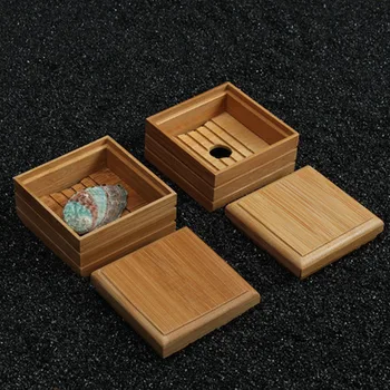 

Natural Bamboo Soap Dish Wooden Soap Tray Holder Storage Soap Rack Plate Box Container for Bath Shower