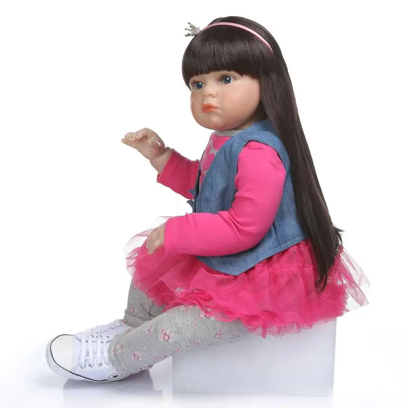 70cm Reborn Baby Doll 28inch Silicone reborn toddler dolls lifelike girl bebes reborn model Toys for Children Brinquedos