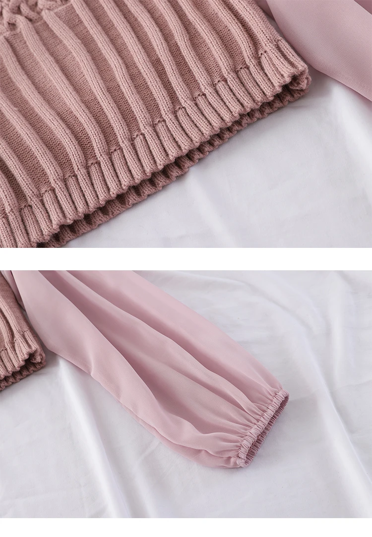 HELIAR, Женская Повседневная шифоновая блузка с рукавом-фонариком, осенняя Модная трикотажная тонкая эластичная блузка, зима