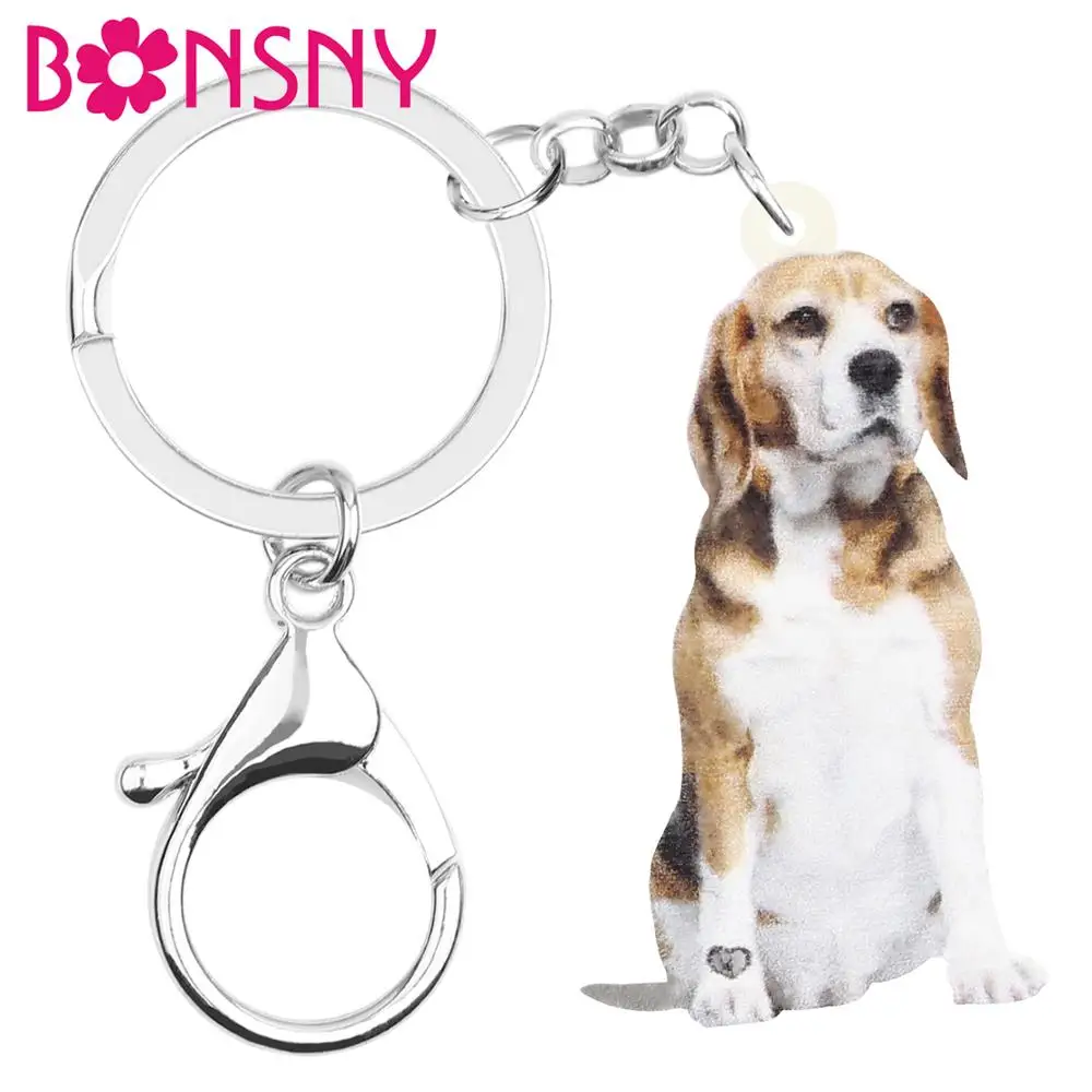 Акриловые сидячие биги Bonsny длинный принт брелки с собаками милые украшения для