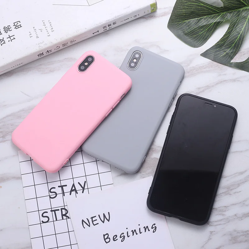 Solid Candy Color Silicone Case Xiao mi 8 8se max3 Ultra Thin tpu Phone Back Cover Coque Funda For cc9e xiao 9 9se mix3 |