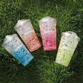 

Hot Selling Freshness Style Summer Sippy Cup Students Double Deck Drinking Water