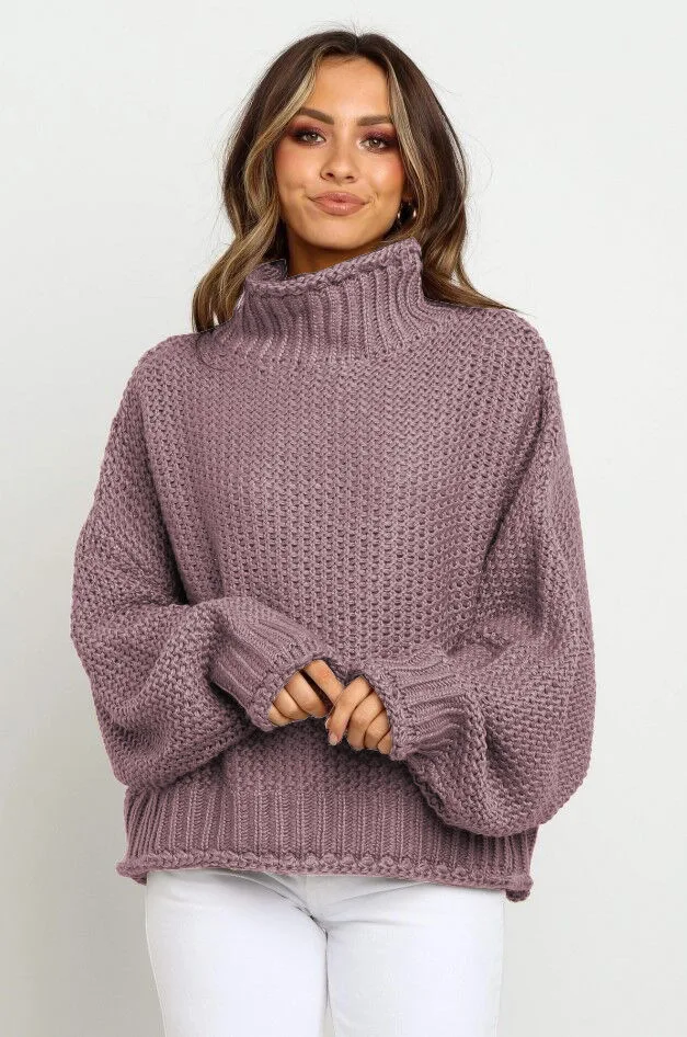 

New 2020 Autumn and Winter European and American Street Trendy Pullover Turtleneck Loose Sweater Women's Sweater turtleneck