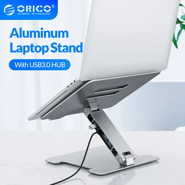 Soporte para Laptop, Aluminum Soporte Portátil, Plegable y Ajustable Laptop  Soporte de ventilado, Altura Ergonómica para Portátiles y Tabletas :  : Electrónicos