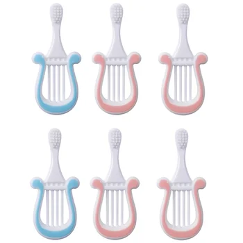 

6pcs Delicate Flexible Durable Baby Toothbrush Teeth Cleaning Tool Kids Toothbrush Soft Toothbrush for Infant Toddler