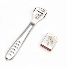 Горячая Распродажа, набор инструментов для педикюра из нержавеющей стали, уход за ногами, удаление мозолей, жесткая фреза для удаления мертвой кожи, бритва, педикюрный нож+ набор лезвий