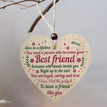 

Heart-Shaped Doorplate Ornaments Christmas Tree Ornaments Home Wooden Christmas Pendant Decoration