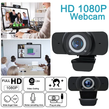 

HD Webcam 1080P,Live Streaming Webcam USB Plug and Play Web Camera for PC Laptop ,90-degree Wide Angle Webcam with Microphone