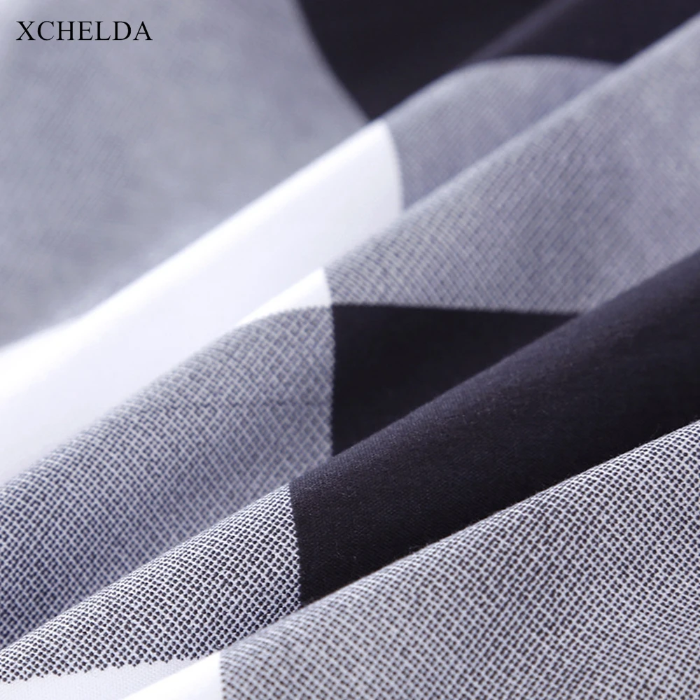 Plaid Comforter Duvet Cover Bed Sheet set Double Queen King Size Bedding Set Black White Cotton Adult linens Home Textile