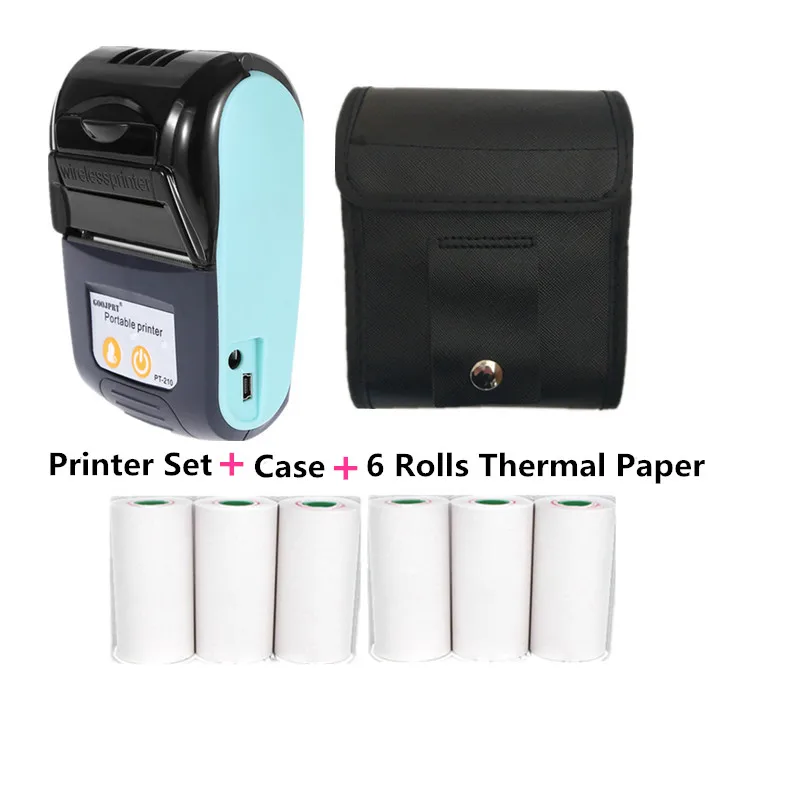 Blue wireless ticket bill thermal printer inkless printer set