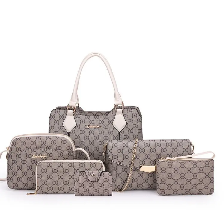 

New Style WOMEN'S Bag Fashion Six Pieces Set Different Size Bags Top Grade Printed One-Shoulder Handbag