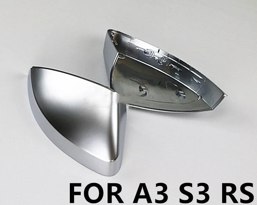 1 пара матовых хромированных зеркальных чехлов заднего вида Защитная крышка Крышка для Audi A3 S3 RS3 автомобильный Стайлинг