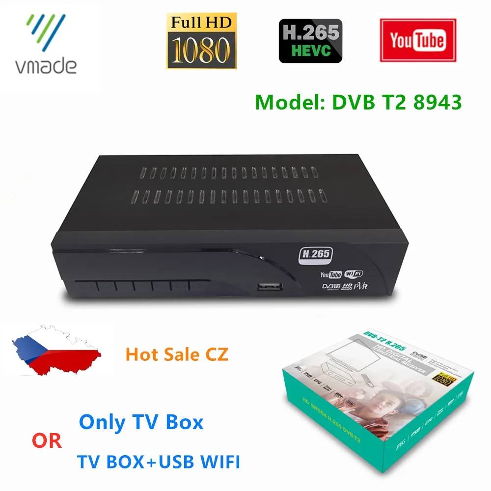 

Hot Sale Europe Czech Republic Fully HD1080p DVB T2 Decoder Support YouTube H.265/HEVC Set Top Box DVB T2 TV 8943 Receiver Tuner