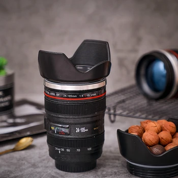 

Creative 400ml Stainless Steel Liner Camera Lens Mugs Coffee Tea Cup Mugs With Lid Novelty Gifts Thermocup Leakproof Thermo Mug