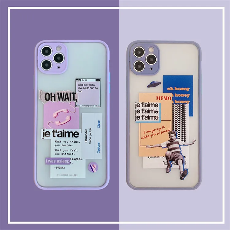 Korean Style Sticky Notes Transparent Mobile Phone Case Silicone Protective for Apple iPhone 11 Pro Xs max 8p xrse | Мобильные