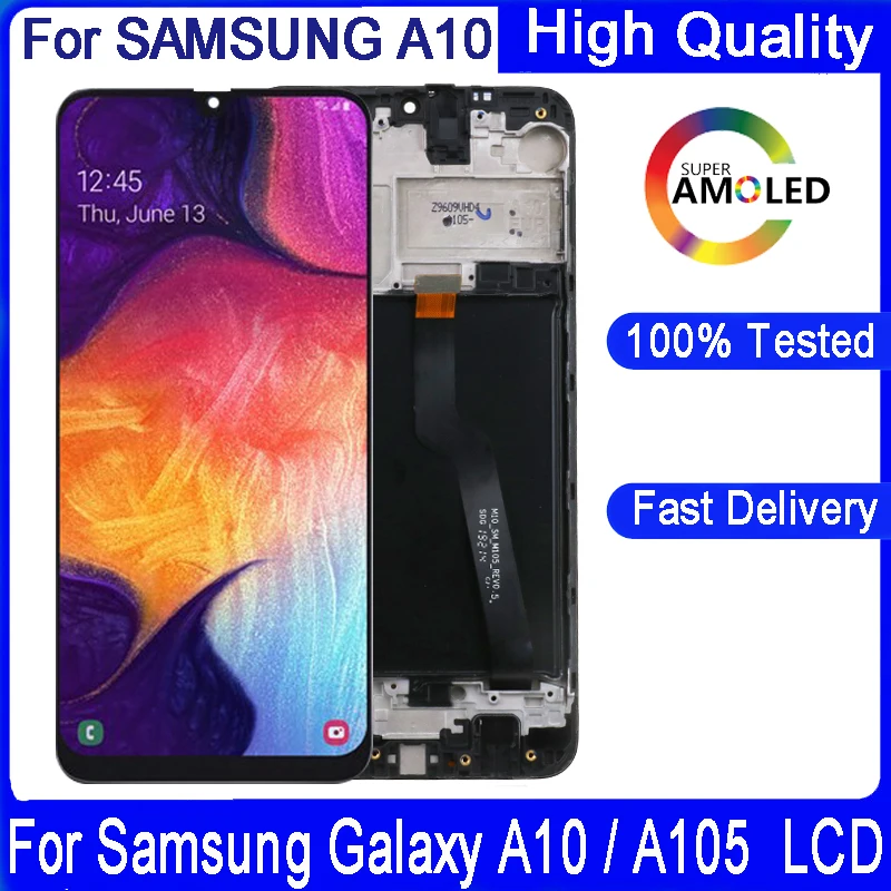 100% Original 6.2 inch LCD For Samsung Galaxy A10 A105 SM-A105F Display Screen replacement Digitizer Assembly with Frame | Мобильные