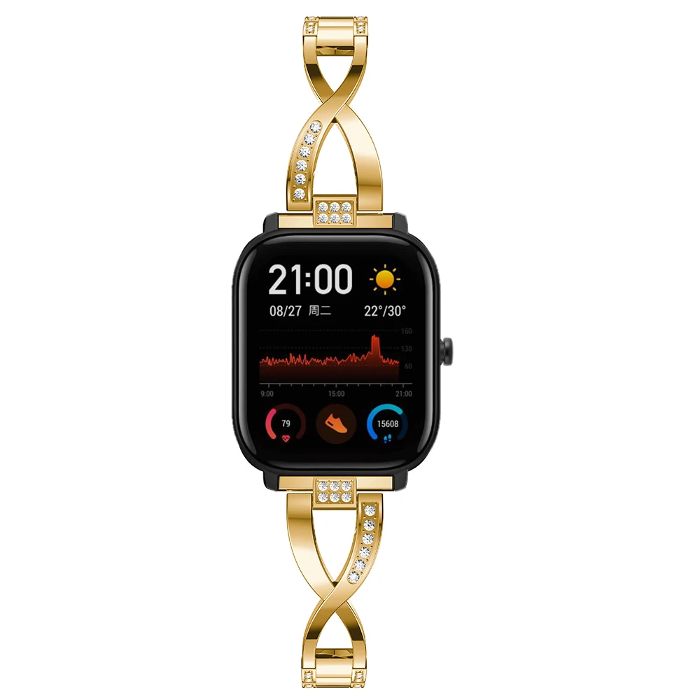 Ремешок для XIAOMI Huami Amazfit GTS сменный металлический кристалл ремешок для часов Ремешок для Huami Amazfit GTS браслет для часов