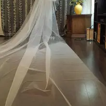 Двухуровневая однотонная вуаль 10" w_ 2. 5 м/3 м/3,5 М/4 м/5 м Экстра длинная, в белый, белый, слоновая кость, шампань