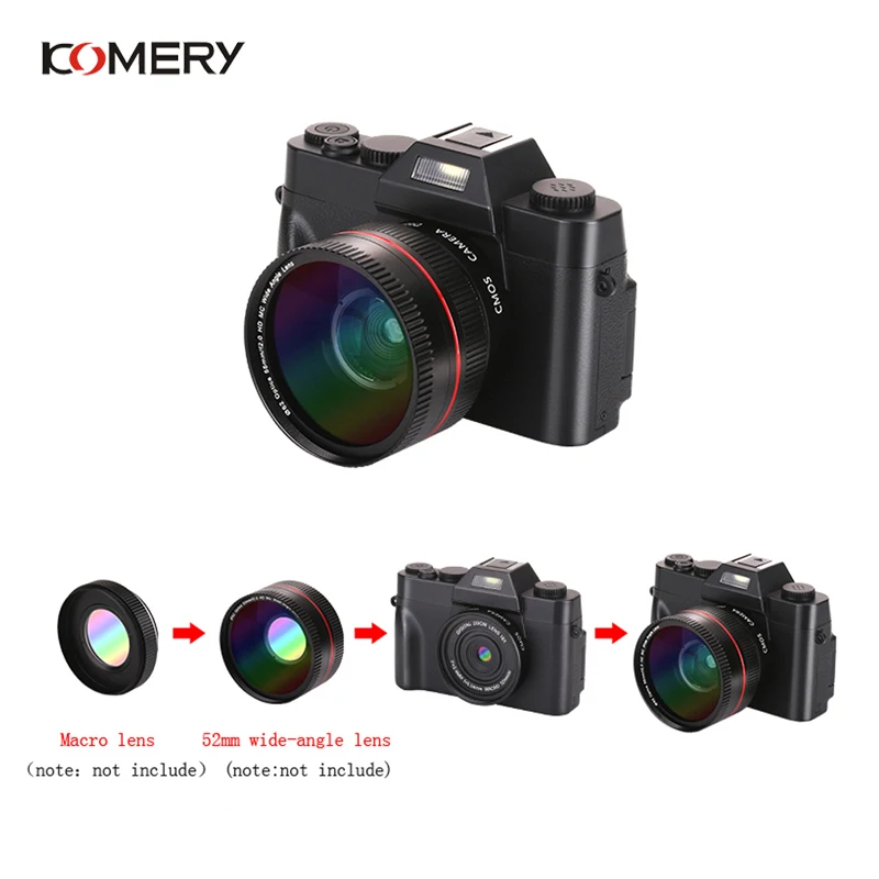 KOMERY профессиональная цифровая камера 3,0 дюймов ЖК-экран 4K видеокамера 16X цифровой зум HD выход Поддержка Wi-Fi селфи камера