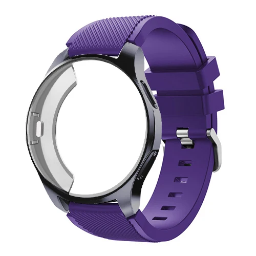 Ремешок+ чехол для samsung gear S3 Frontier S2 ремешок Galaxy watch 46 мм 42 м 22 мм ремешок для часов все вокруг защитные часы аксессуары 20 - Цвет ремешка: purple 4
