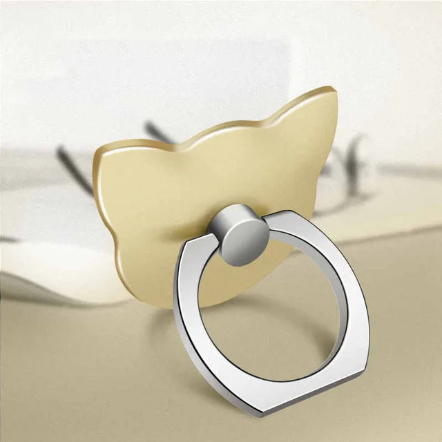 Cat Gold Finger Ring Mobile Socket Phone Stand Holder For Samsung Xiaomi For iPhone 8 7 6 6S Plus 5S Smart Phone IPAD MP3 Car Mount Stand - Цвет: Cat Gold