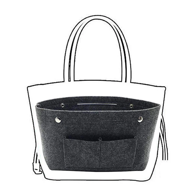 Ladies Fashion Handbag Storage Bag Wallet Insert  Felt Multi Pocket Handbag Utility Bag Durable practical  convenient household