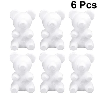 

6pcs Plain Foam Bears Festival Gift Bear DIY Floral Bear Model Party Background Supplies (20cm Sitting Bear)