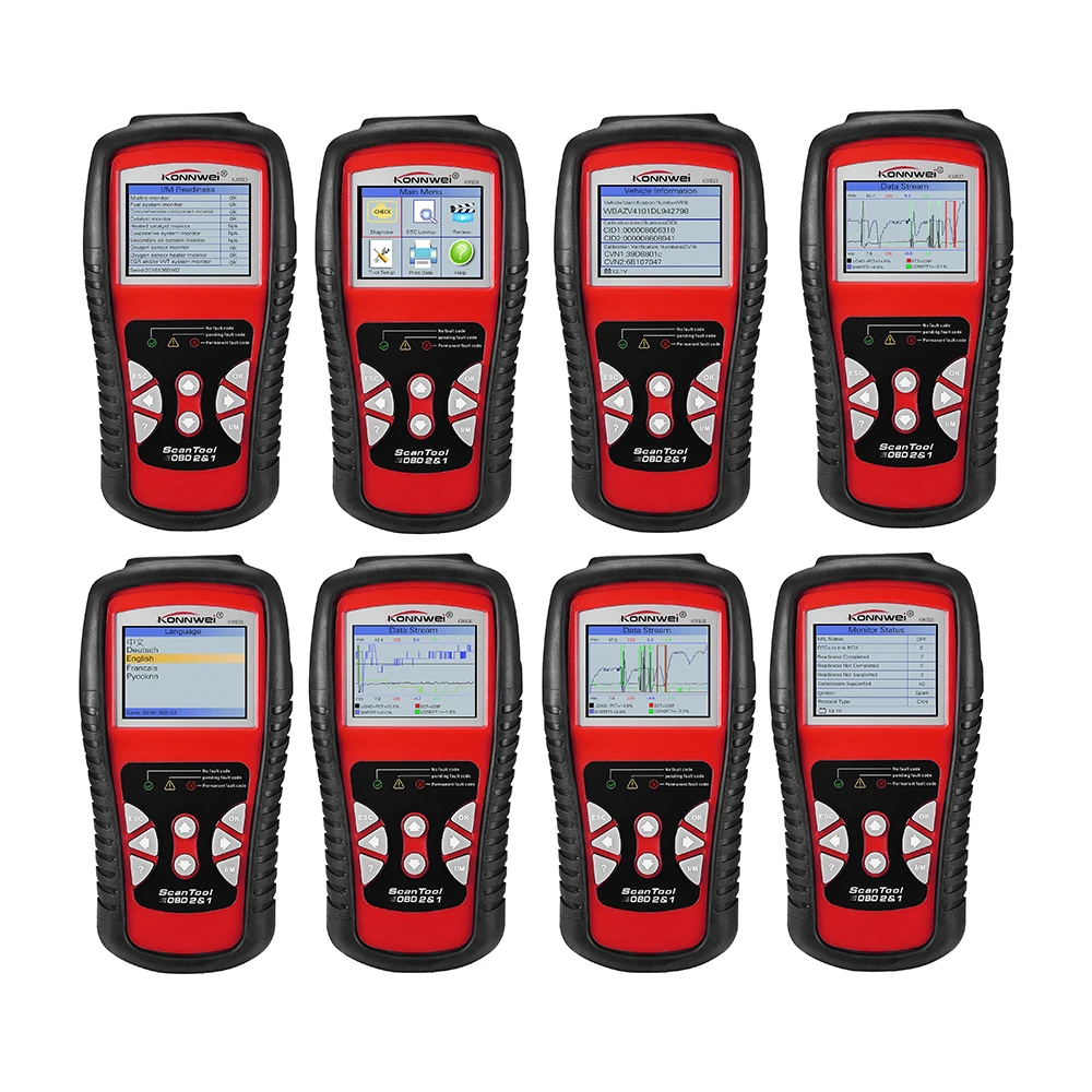 KONNWEI KW830 OBD2 диагностический сканер автомобильный диагностический код считыватель двигателя авто диагностический 2,8 дюймовый экран для Ford Toyota Honda