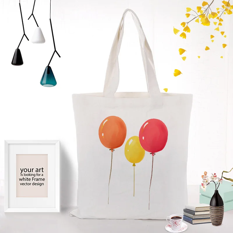 BALLOON021 Воздушный шар с рисунком текст DIY сумка складная багандбэг Холщовая Сумка сумка для покупок с персонажем из мультфильма печать на заказ Печать Логотип повседневное использование эко - Цвет: BALLOON021
