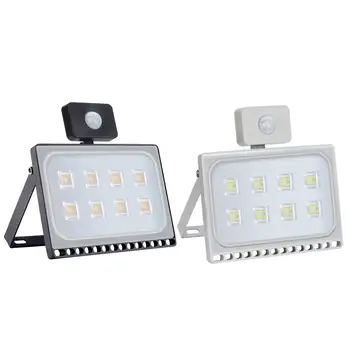 

IP65 Waterproof Motion Sensor Floodlight 50W 48 LED Suspension Horizontal Wall Landscape Ultra-thin Flood Light Hotel Lighting