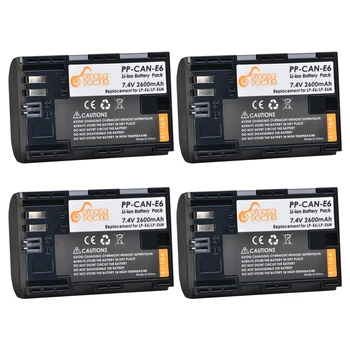 

4pcs LP-E6 LP-E6N Battery Pack for Canon EOS 5DS R Mark II 2 III 3 5D Mark II III IV 6D 60D 60Da 7D 7DII 70D 80D