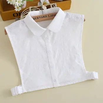 

Women White Lace Fake Collar DIY Detachable Button Down Ruffles Lapel Half-Shirt H37C