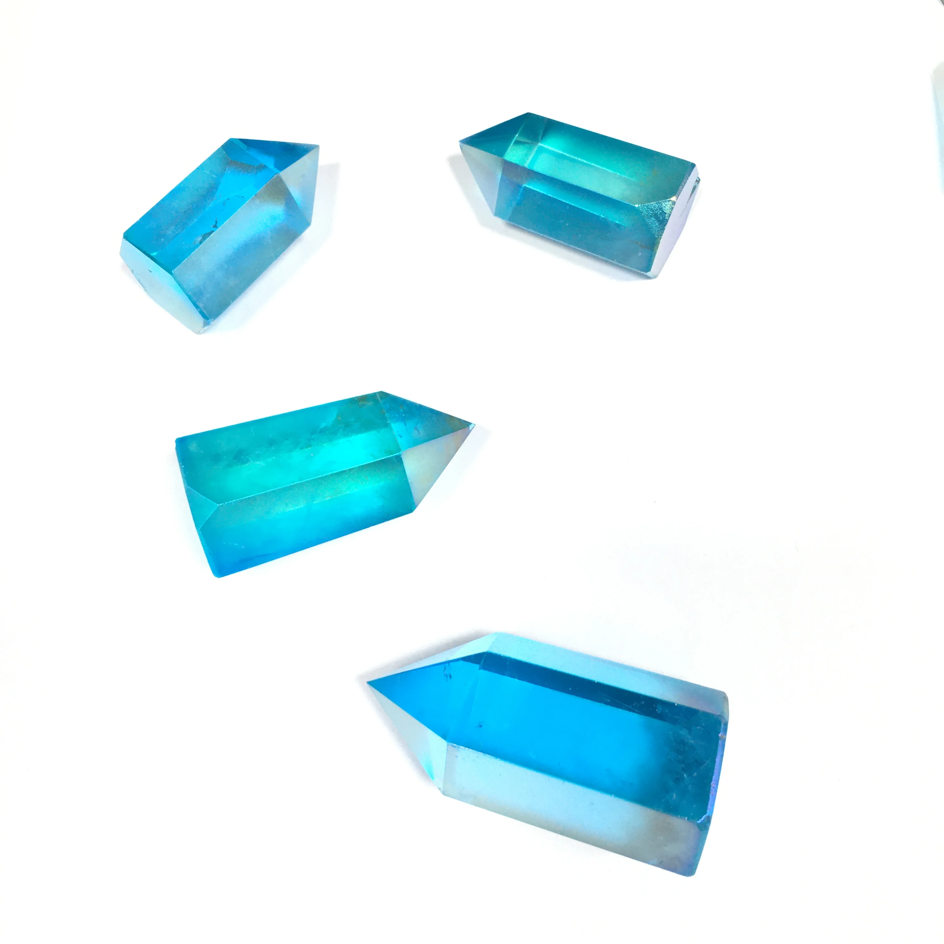 Bacchetta Di Cristallo Di Quarzo Aura, Punta Di Bacchetta Di Aura Aqua, Punta Di Cristallo Aura, Punta Di Cristallo Curativo