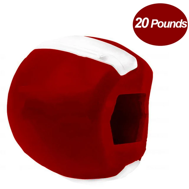 Masseter Ball Jawline Muscle Exerciser Chew Ball Food Grade Silicone Facial  Mandible Trainer Face Fitness Balls 20-50 Pounds 20 pounds red
