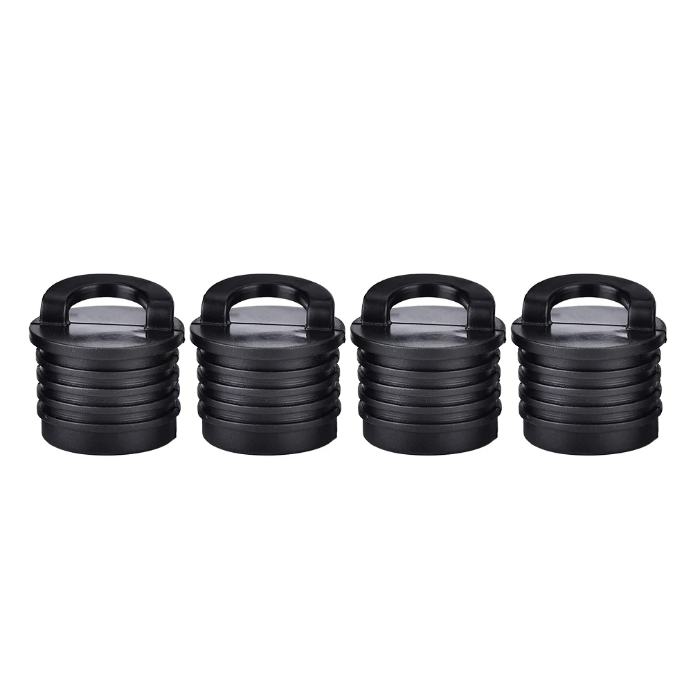 4PCS Universal 35mm Black Rubber Drain Holes Plugs Scupper Stopper