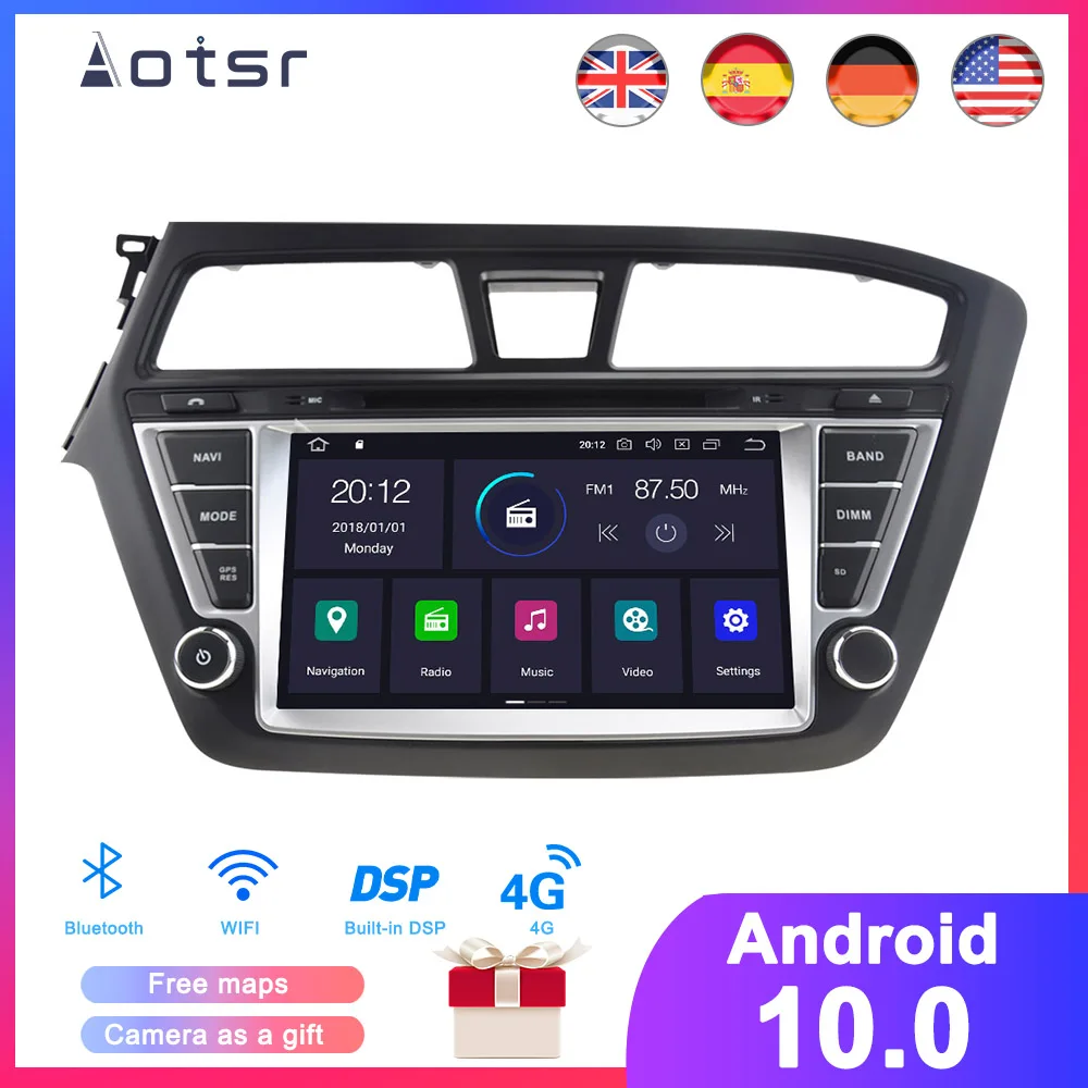 DSP Android 10 0 Автомобильная фотомагнитола для Hyundai i20 2014-2017 автомобильная
