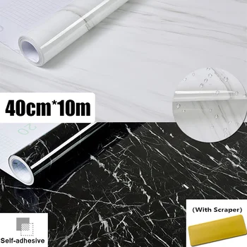 

40cm*10m Self-adhesiveMarble Wall Sticker Removable Wallpaper for Kitchen Backsplash Cabinets Shelf and Drawer Liner Bathroom