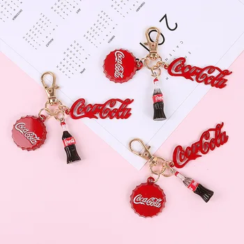 

Fashion Coke Bottle Keychain Cool And Refreshing Cola Cover Car Key Chain Manbag Accessories Keyring Student Lovers Holiday Gift