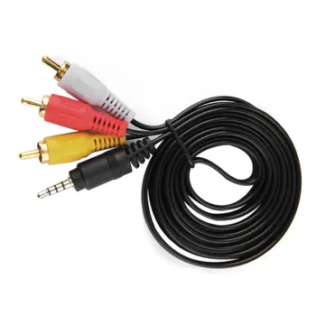 

Black Gold Plated Connectors Better Signal Transfer 1.5M 1080P HDTV Male to 3 RCA Audio AV Cable Cord Adapter