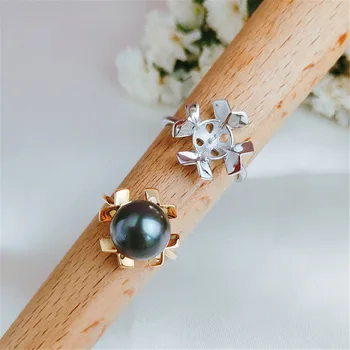 

Hot Sale Pearl Ring Mountings Findings Adjustable Ring Jewelry Setting Parts Fittings Charm Accessories Silver Jewelry Making