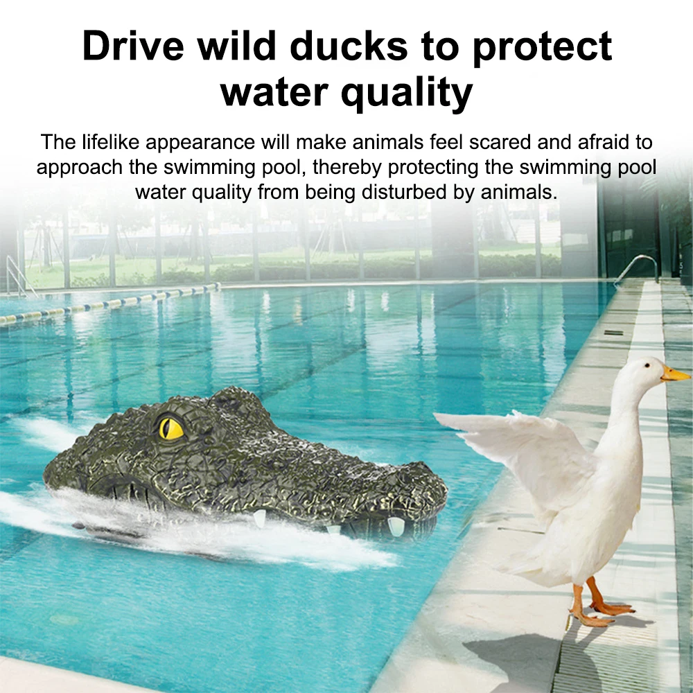 RC Boat Ship Toy Simulation Crocodile Head 2.4G Remote Control Joke Alligator Decoy Electric Toys Summer Water  Spoof Toys gift 4