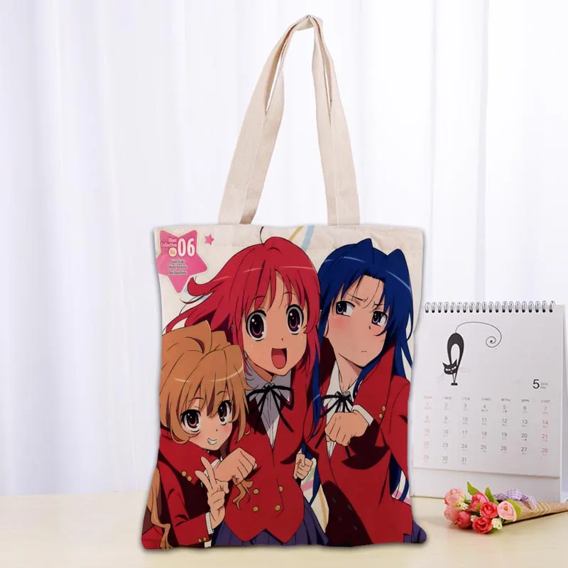 

Новое поступление Toradora! 02 складная сумка для покупок многоразовая Экологически чистая большая Холщовая Сумка-тоут через плечо унисекс 0827