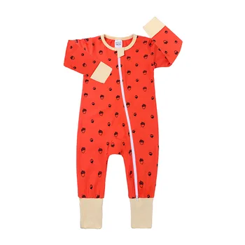 

Red Autumn Spring Baby Rompers Clothes Kids Double Zipper Newborn Girls Cotton Baby Jumpsuit Clothing Bebe 0-36M Baby Romper