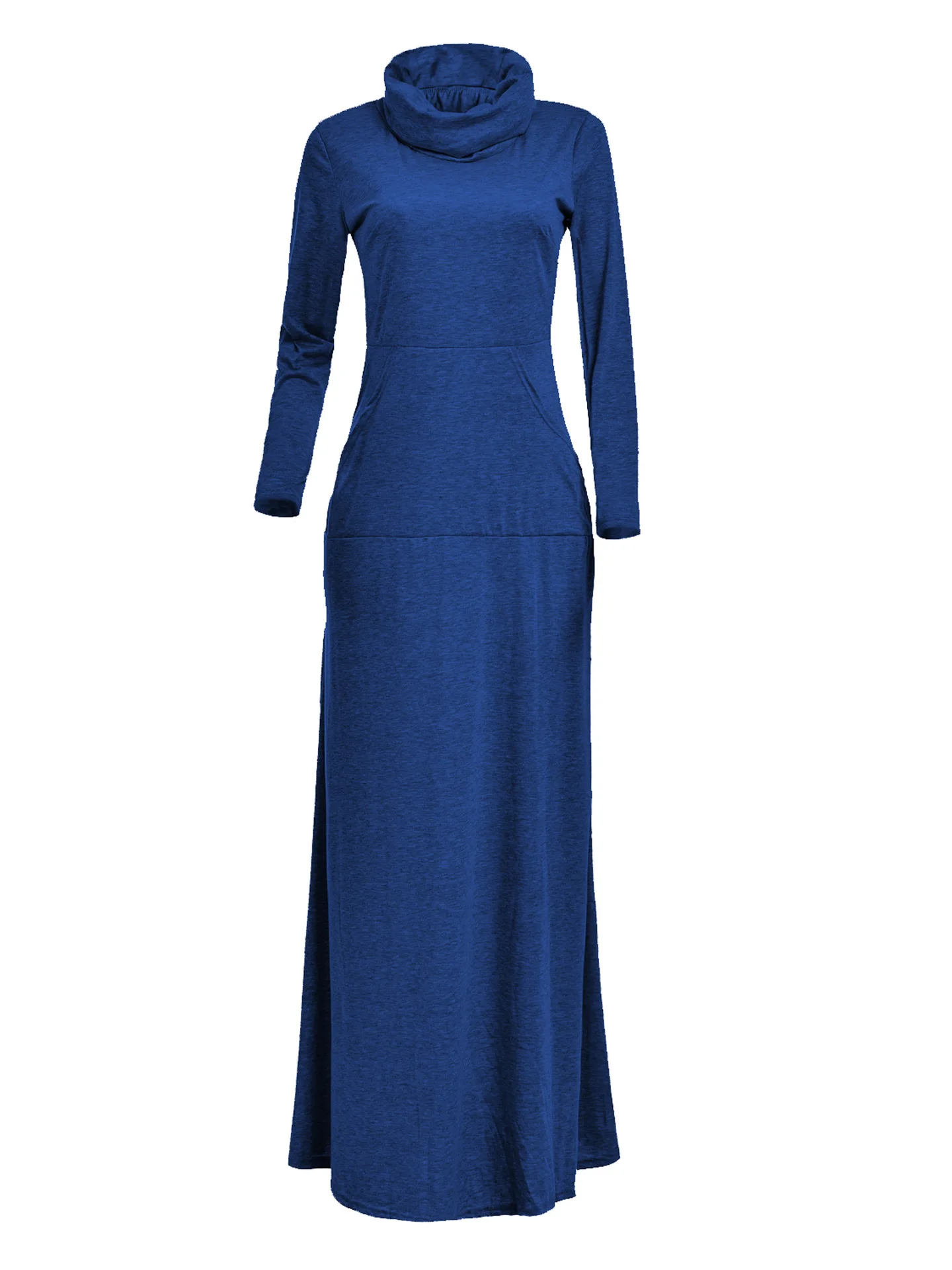 

WEPBEL 7 Color Women's Large Size Casual Pullover Autumn and Winter Long Dress Pocket Long Sleeve Loose S-5XL