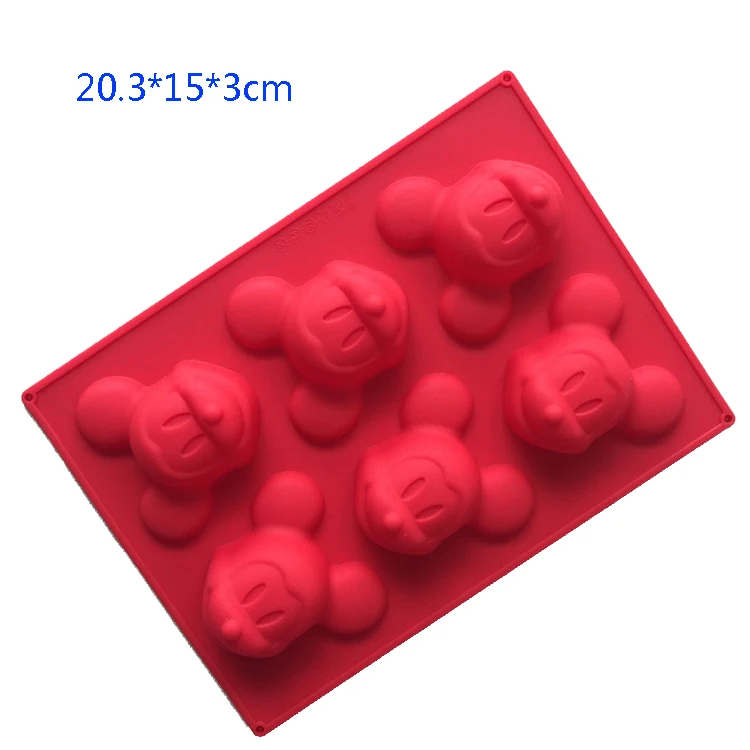 3D мультфильм Микки Маус Силиконовые формы для торта шоколадные конфеты Силиконовые помадные формы инструменты для украшения торта Арома полимерные глиняные формы