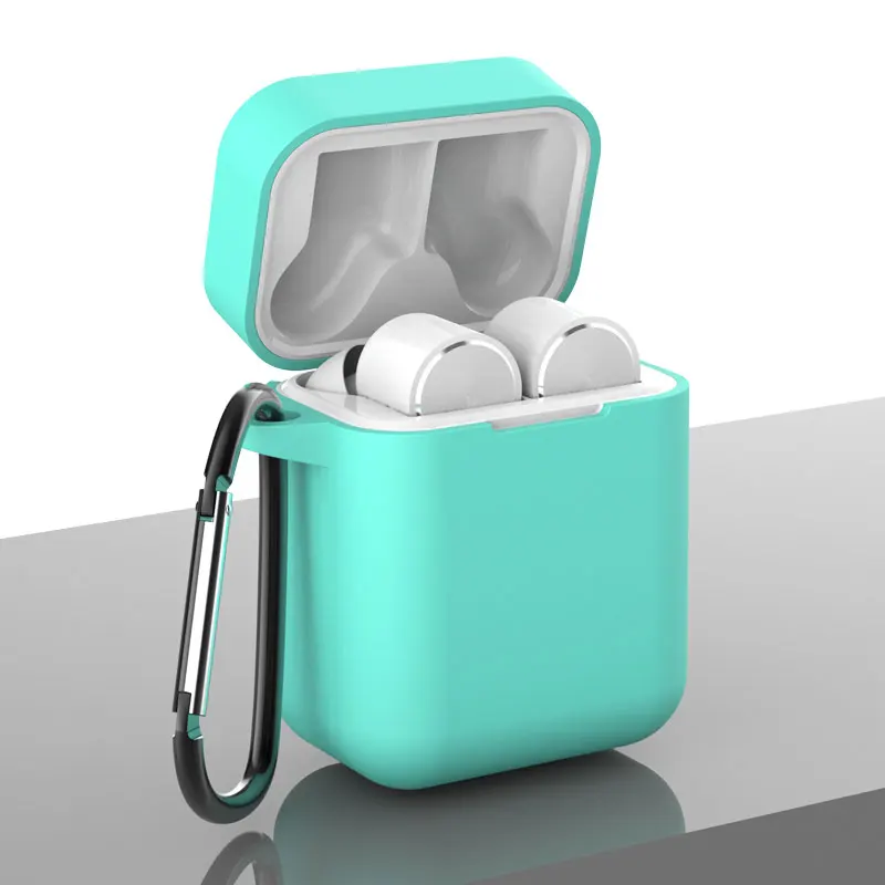 Mint Green with Hook Силиконовый чехол для Xiaomi Airdots Pro, беспроводные наушники, защитный чехол, мягкий ТПУ чехол, Bluetooth, наушники с крючками, Противоударная коробка - Цвет: Mint Green with Hook