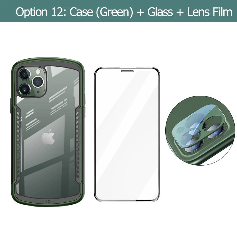 Чехол Shookproof для iPhone 11 Pro Max, прозрачная подушка безопасности, чехол для игрового плеера, защитный чехол, металлическая пленка для объектива, защита экрана Xundd - Цвет: 3 metal